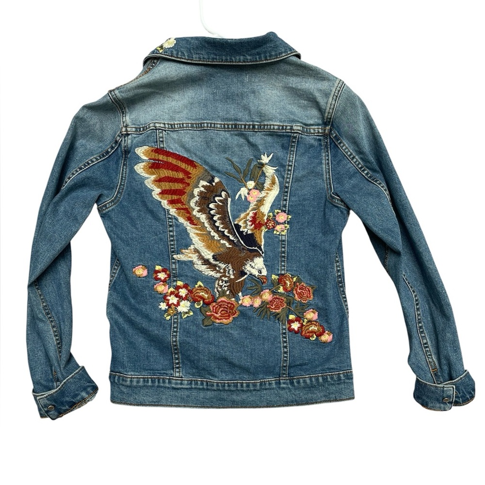 Updated Listing- NWOT Women’s Embroidered Denim Jacket with Eagle Design
